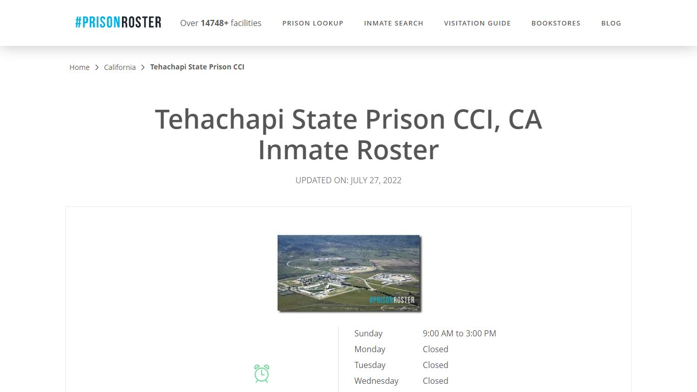 Tehachapi State Prison CCI, CA Inmate Roster - Prisonroster